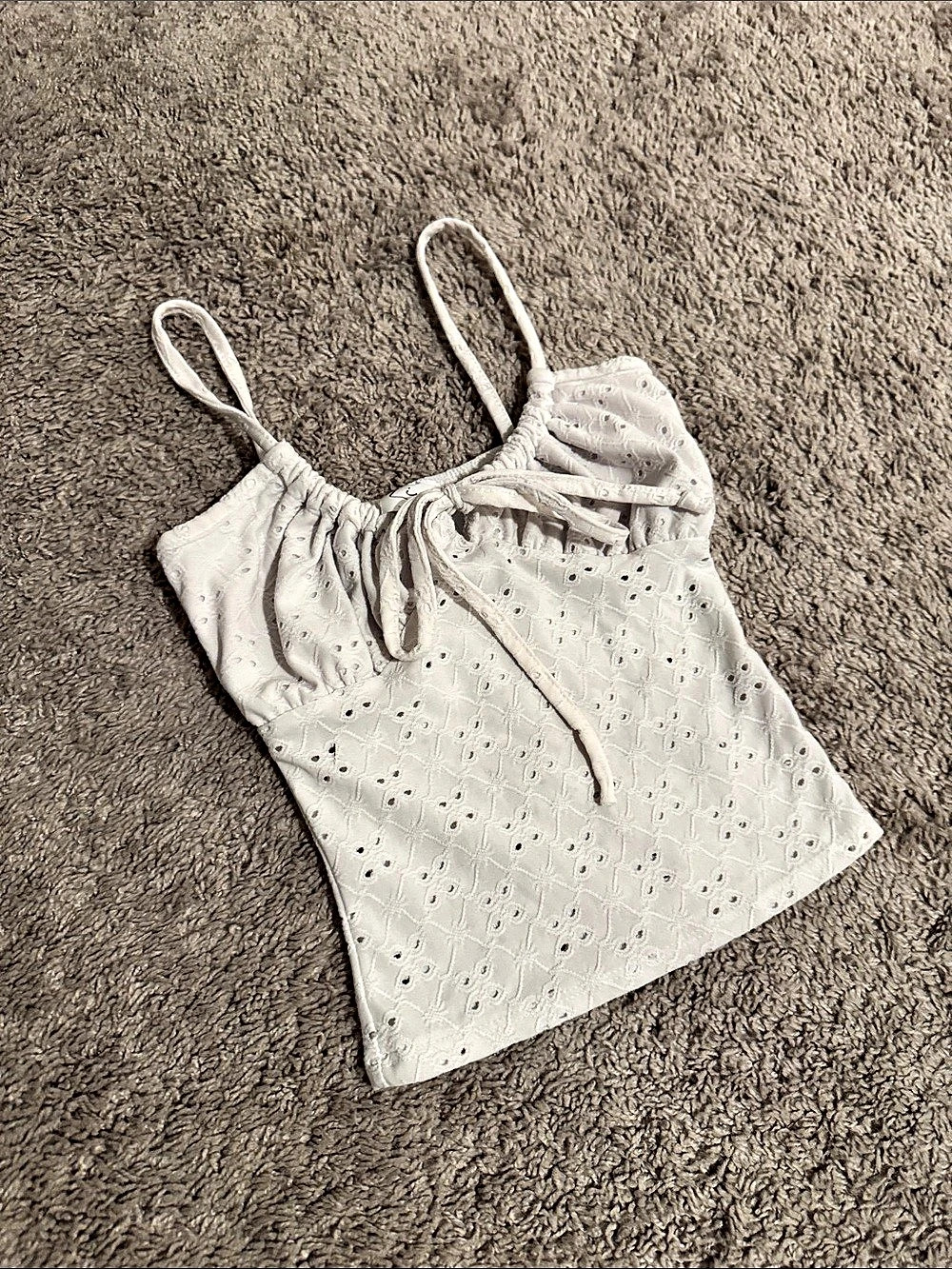 Olivia Rae Livi Eyelet Camisole in White Size XS